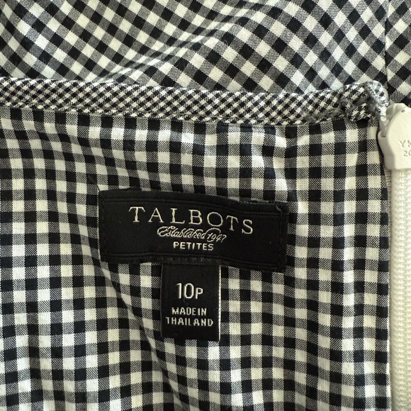 Talbots Black and White Gingham Dress with Pockets size 10P - Picture 4 of 4